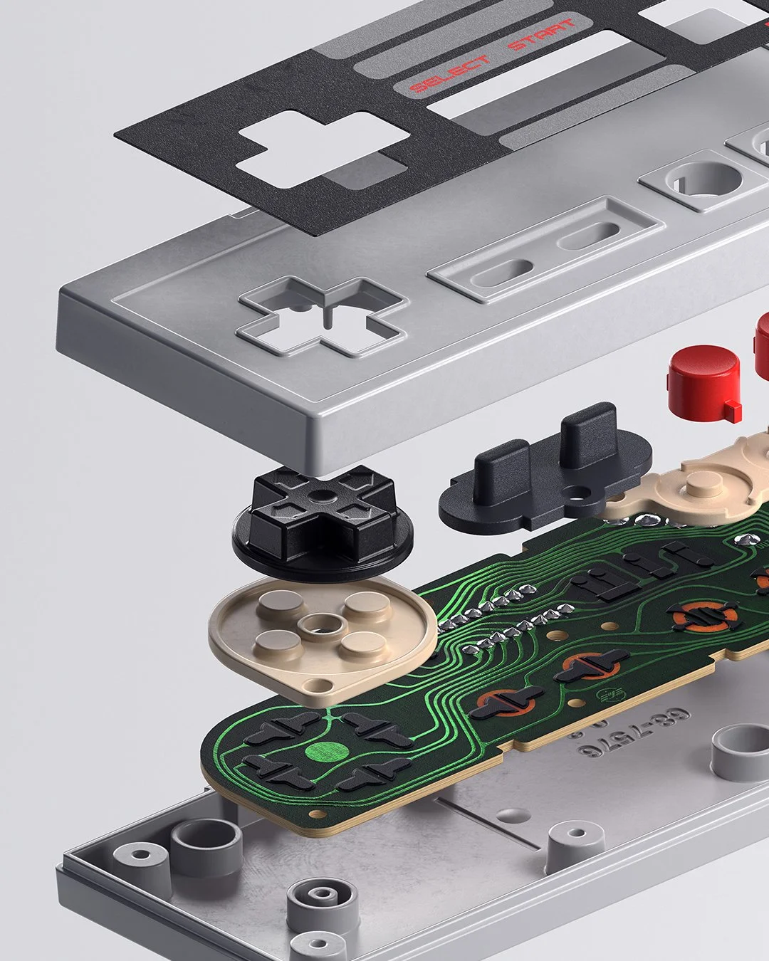 NES Controller Exploded Icons Series Print — ID_CURATED